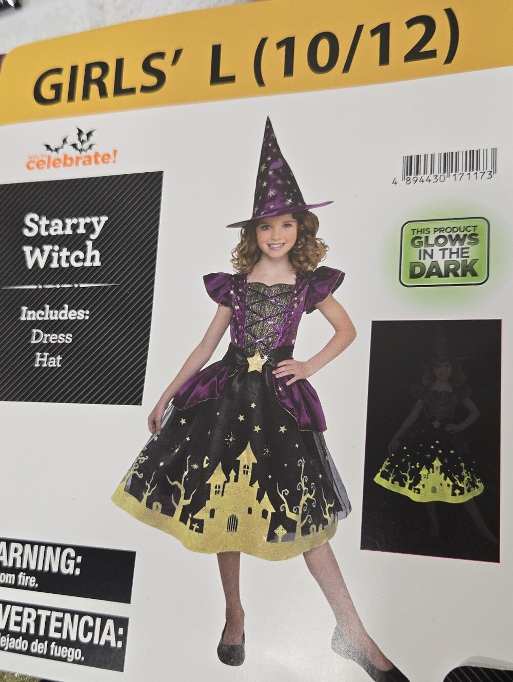 NWT Way to Celebrate Starry Witch costume size L 10/12